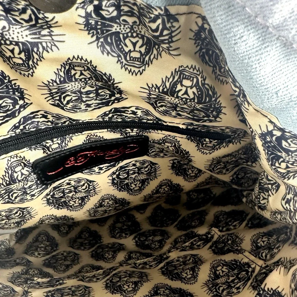 Ed Hardy Canvas Backpack with Skull & Hearts NWT Tattoo Y2K Rhinestones